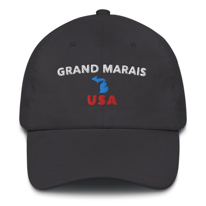 'Grand Marais USA' Dad Hat (w/ Michigan Outline)