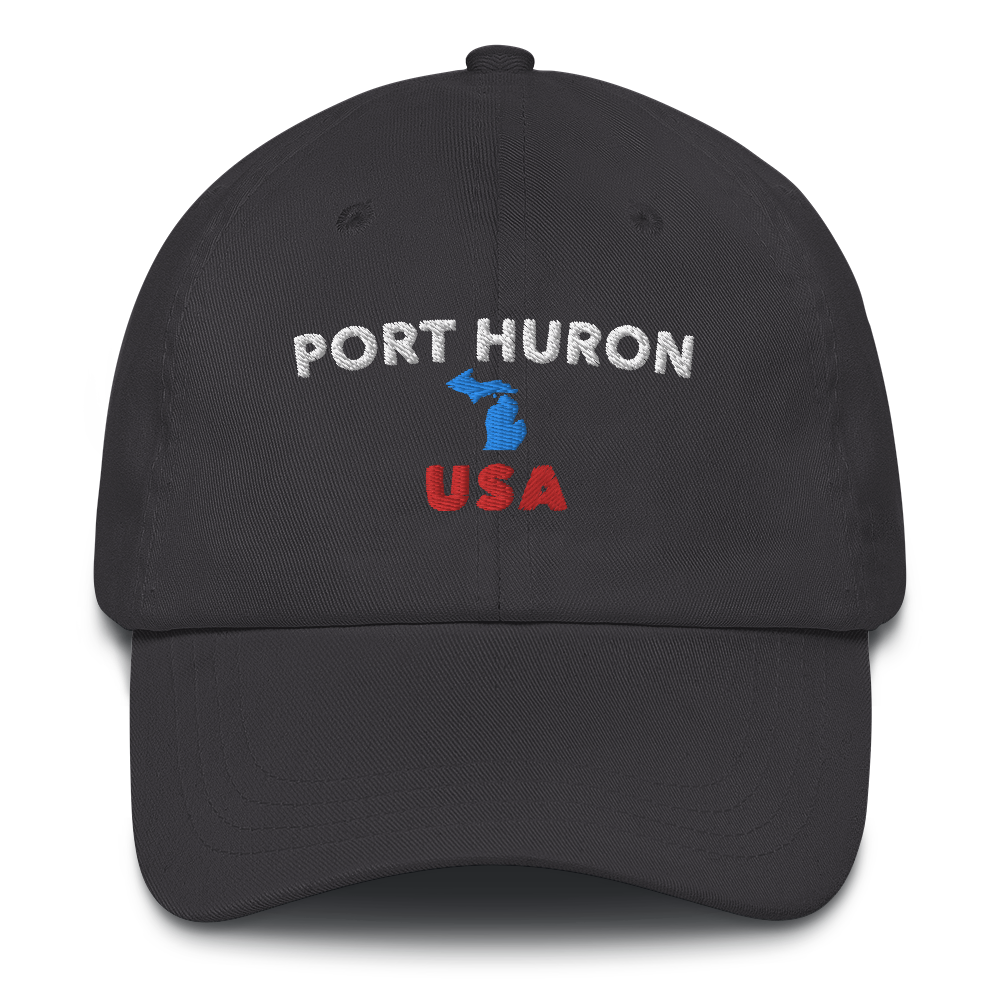 'Port Huron USA' Dad Hat (w/Michigan Outline)