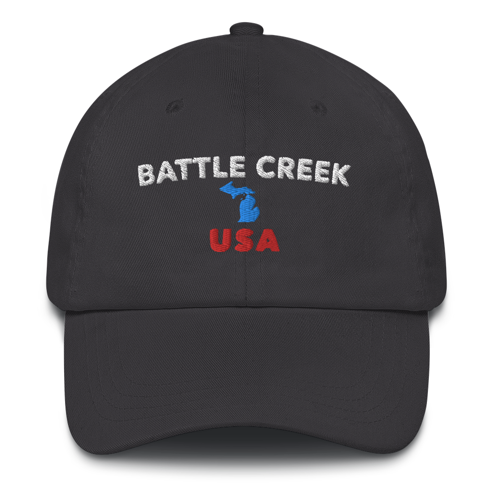 'Battle Creek USA' Dad Hat (w/ Michigan Outline)