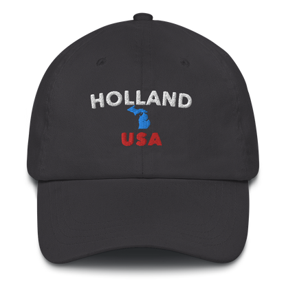 'Holland USA' Dad Hat (w/ Michigan Outline)