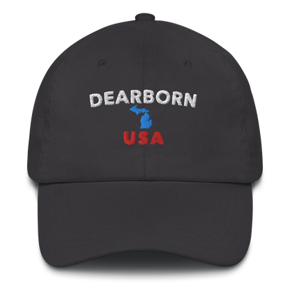 'Dearborn USA' Dad Hat (w/ Michigan Outline)