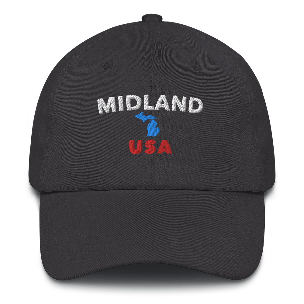 'Midland USA' Dad Hat (w/ Michigan Outline)