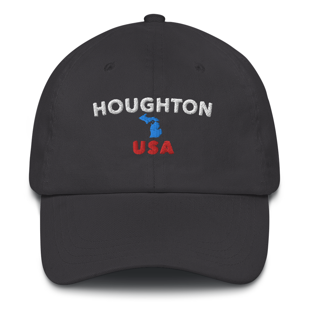 'Houghton USA' Dad Hat (w/ Michigan Outline)