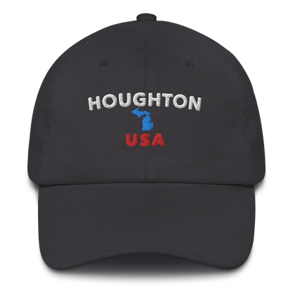 'Houghton USA' Dad Hat (w/ Michigan Outline)