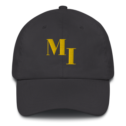 Michigan 'MI' Dad Hat (Didone Logotype) | Gold Embroidery