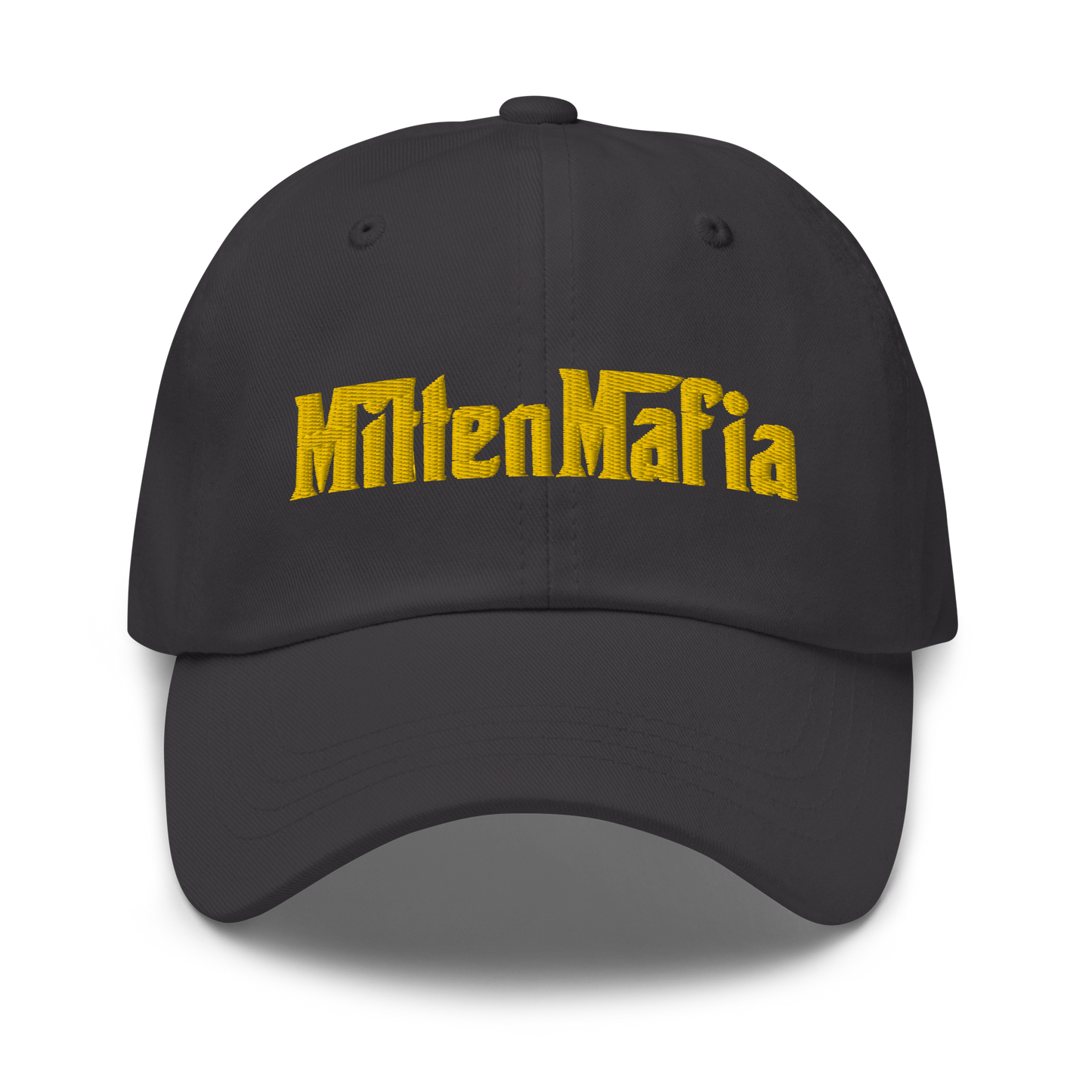 Michigan 'MittenMafia' Dad Hat (Gangster Font) | Gold Embroidery