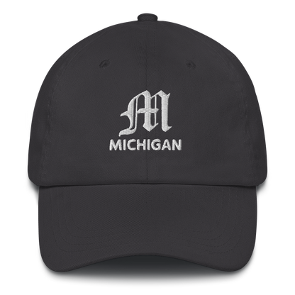 'Michigan' Dad Hat (w/ Old English 'M')