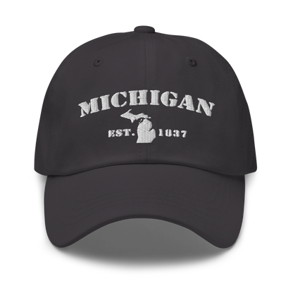 'Michigan EST 1837' Dad Hat (Army Font)