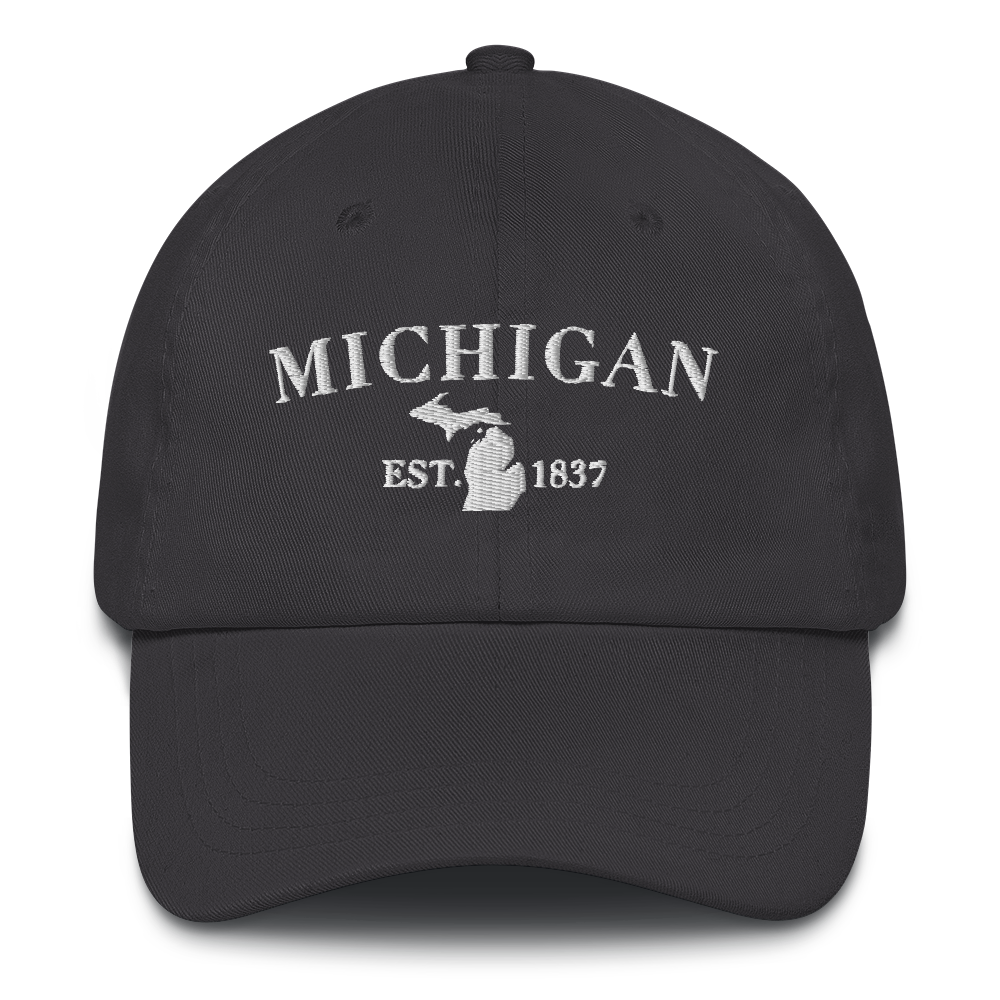 'Michigan EST 1837' Dad Hat (Didone Font)