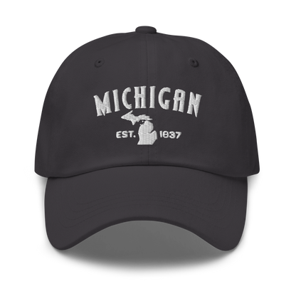 'Michigan EST 1837' Dad Hat (Vicious Mustelid Font)