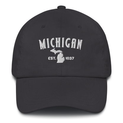 'Michigan EST 1837' Dad Hat (Vicious Mustelid Font)