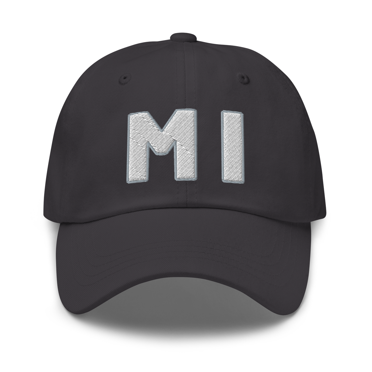 Michigan 'MI' Dad Hat (1940s Baseball Font)