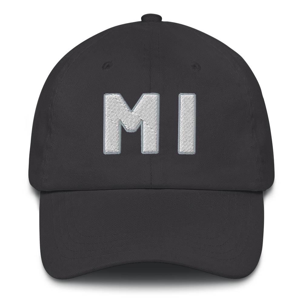 Michigan 'MI' Dad Hat (1940s Baseball Font)