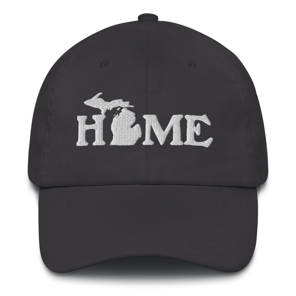 Michigan 'Home' Dad Hat (Woodcut Font)