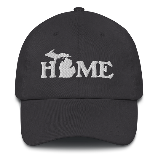 Michigan 'Home' Dad Hat (Woodcut Font)