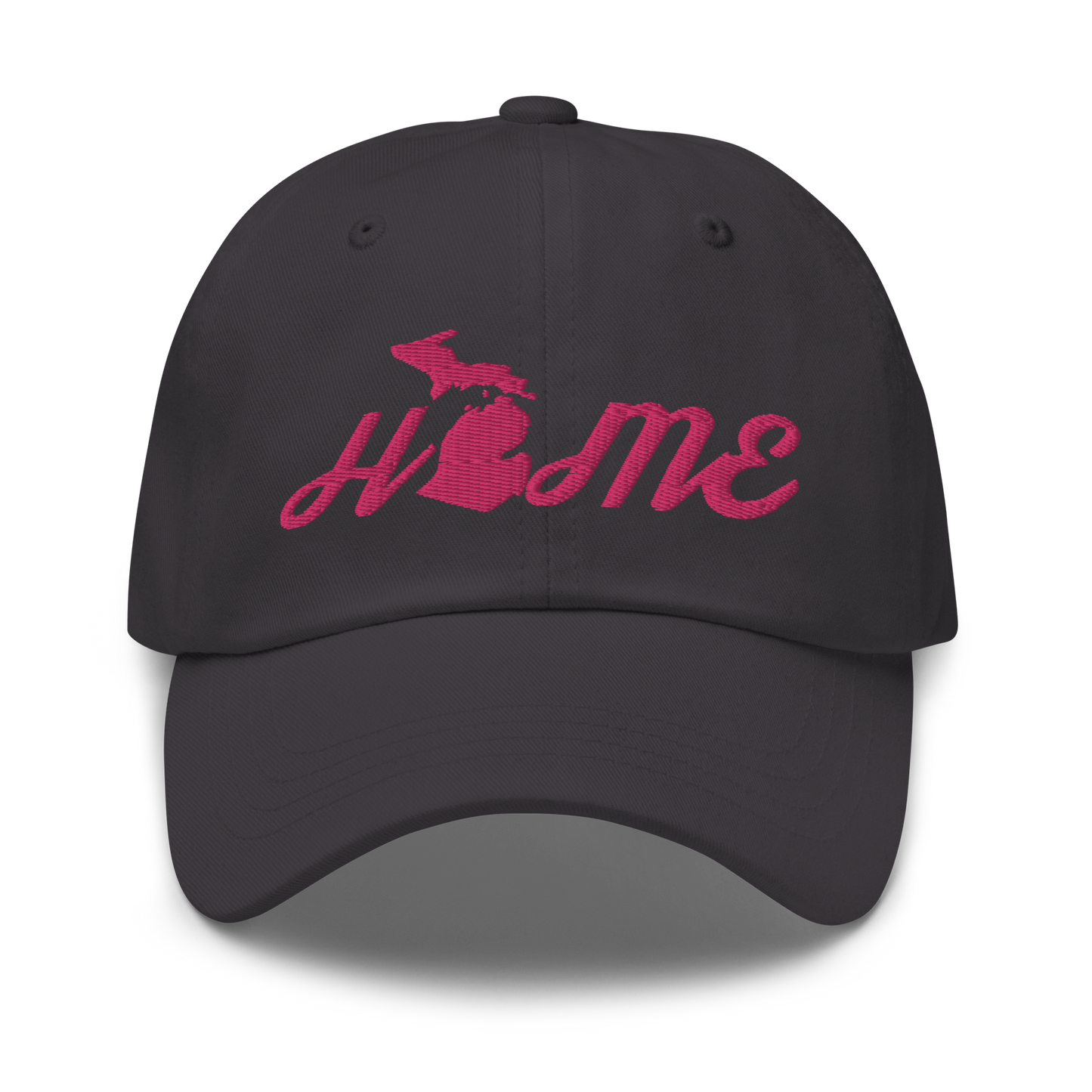 Michigan 'Home' Dad Hat (Script Font) | Pink Embroidery