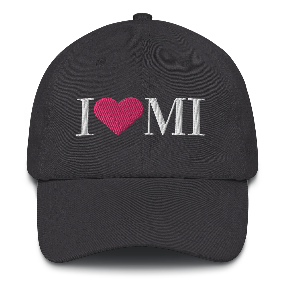 Michigan 'I ❤️ MI' Dad Hat (Didone Font)