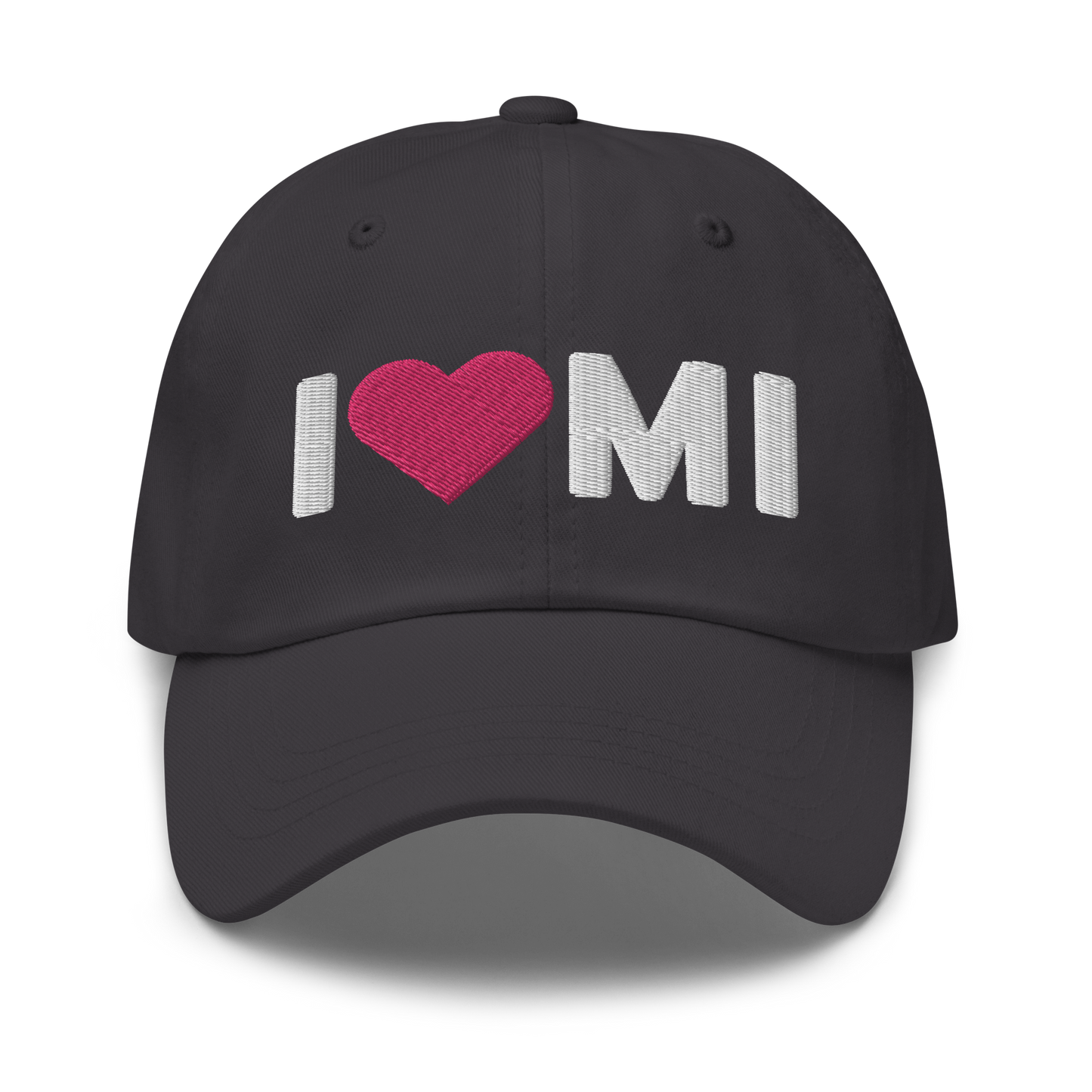 Michigan 'I ❤️ MI' Dad Hat (Rounded Swiss Font)