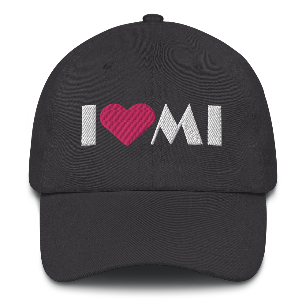 Michigan 'I ❤️ MI' Dad Hat (Art Deco Font)