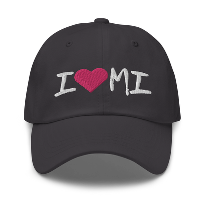 Michigan 'I ❤️ MI' Dad Hat (Brush Font)