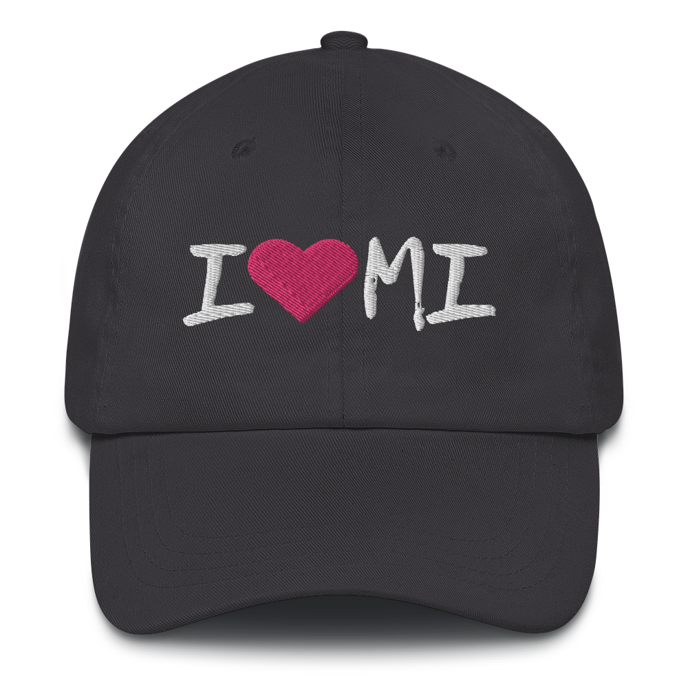 Michigan 'I ❤️ MI' Dad Hat (Brush Font)