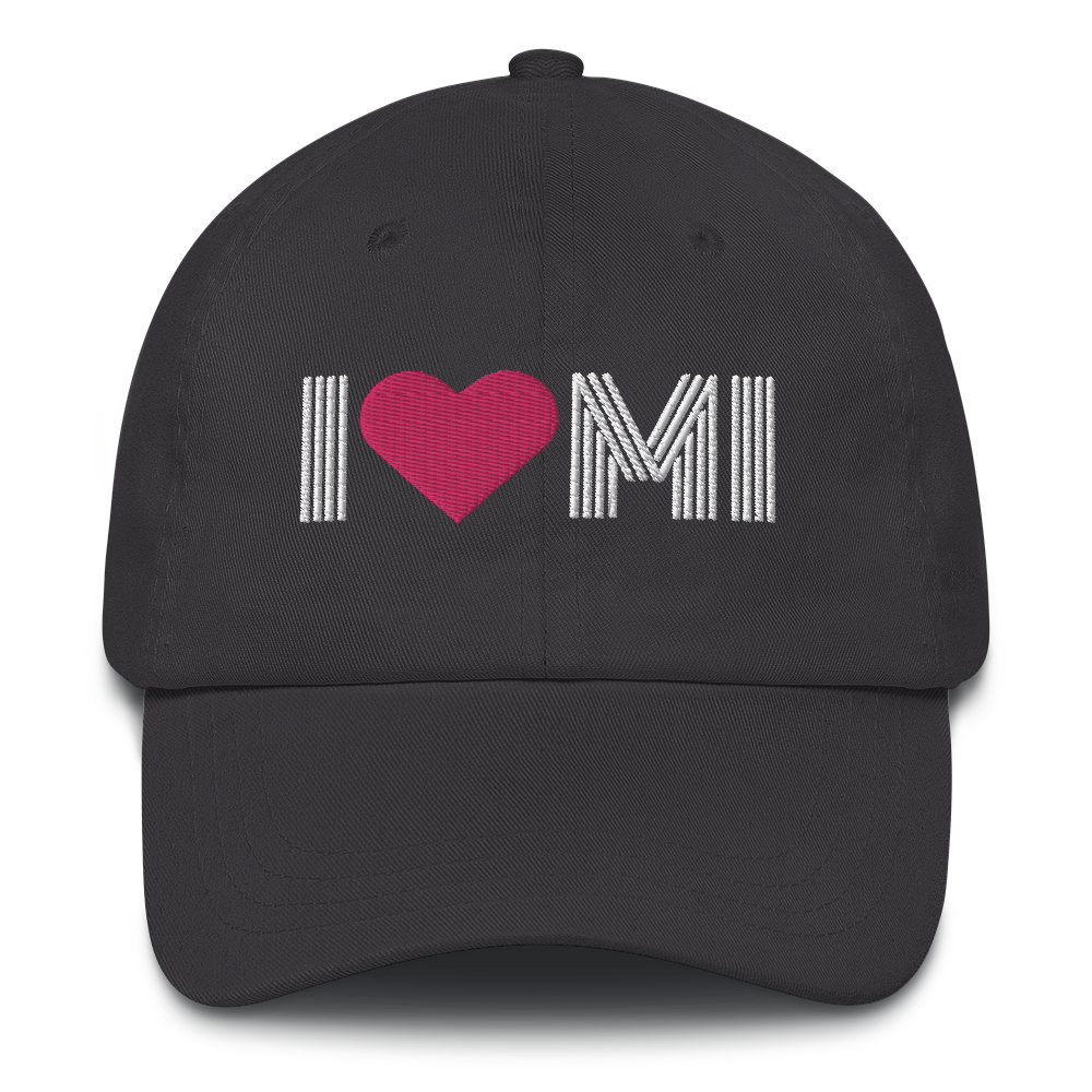 Michigan 'I ❤️ MI' Dad Hat (Metalpress Font)