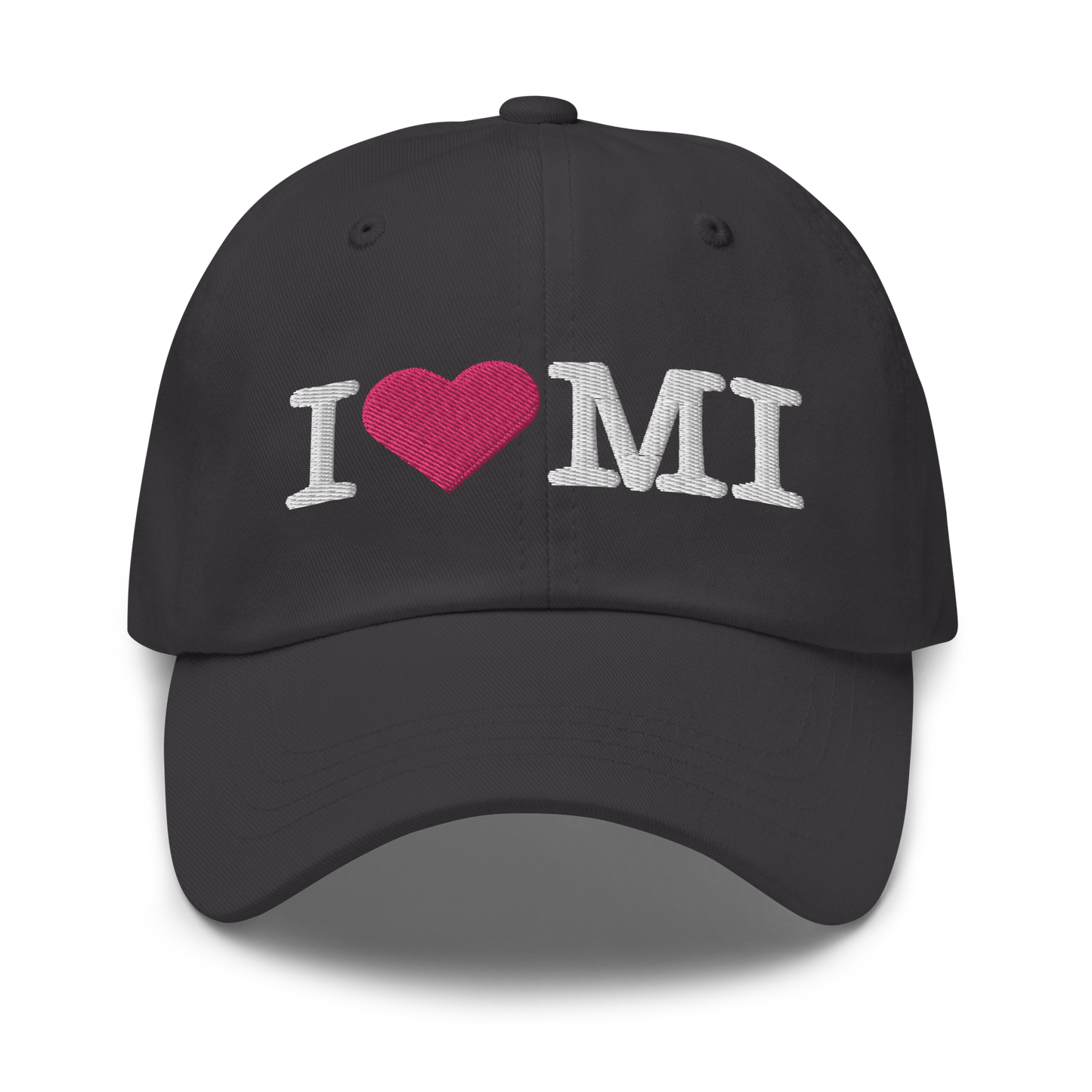 Michigan 'I ❤️ MI' Dad Hat (Typewriter Font)