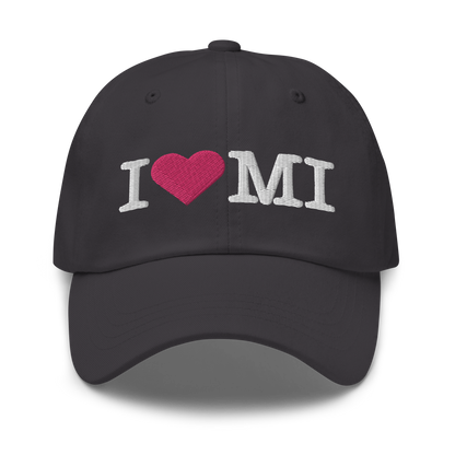 Michigan 'I ❤️ MI' Dad Hat (Typewriter Font)