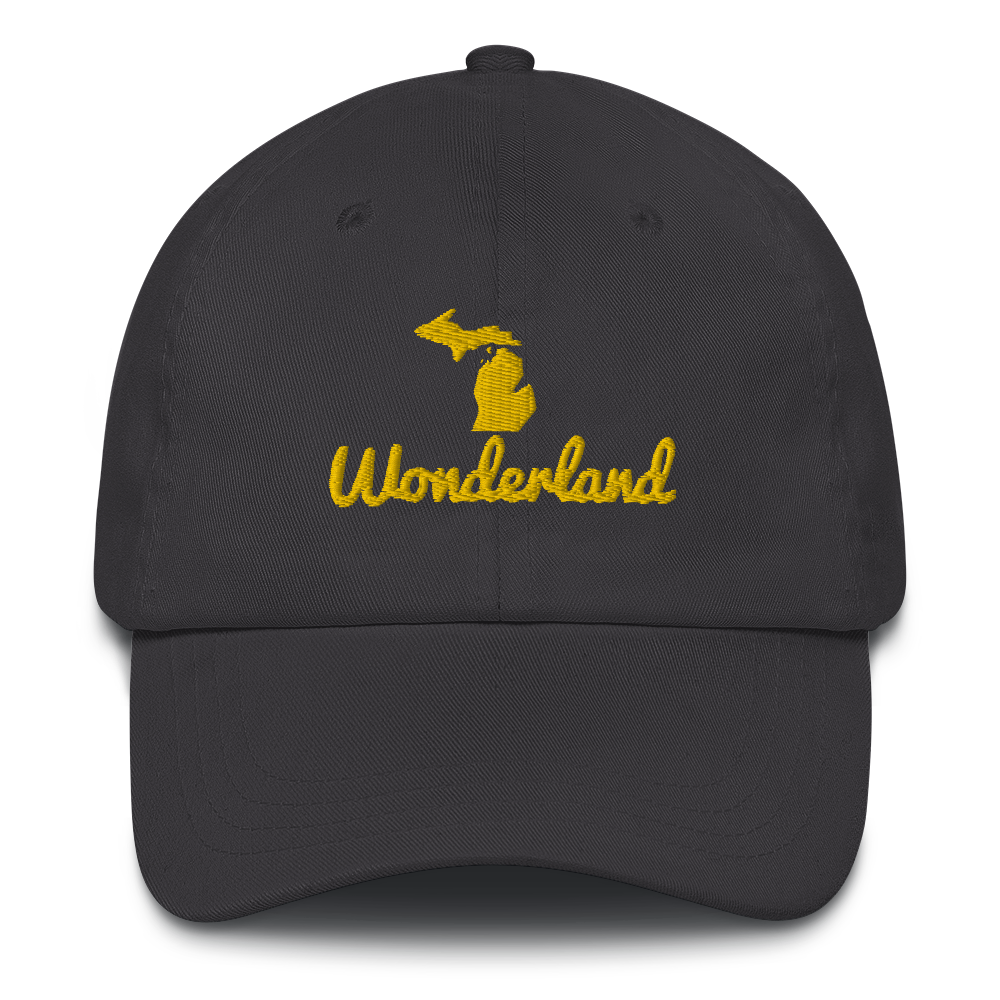 Michigan 'Wonderland' Dad Hat (Script Font) | Gold Embroidery