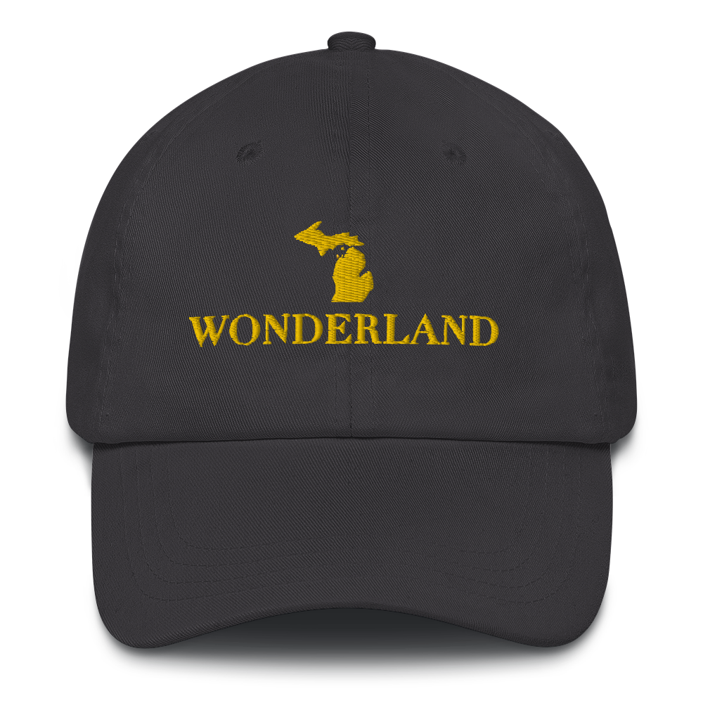 Michigan 'Wonderland' Dad Hat (Didone Font) | Gold Embroidery