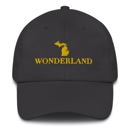 Michigan 'Wonderland' Dad Hat (Didone Font) | Gold Embroidery