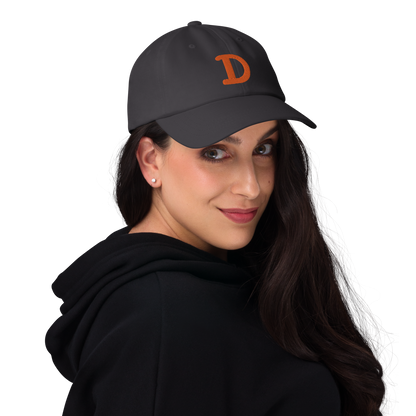 Detroit 'Old French D' Dad Hat (w/ Side Design) | Orange Embroidery