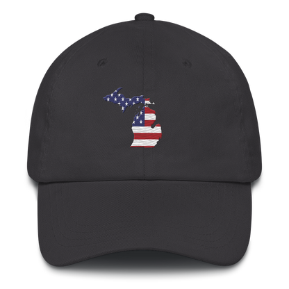 State of Michigan Dad Hat (w/ USA Flag Outline)