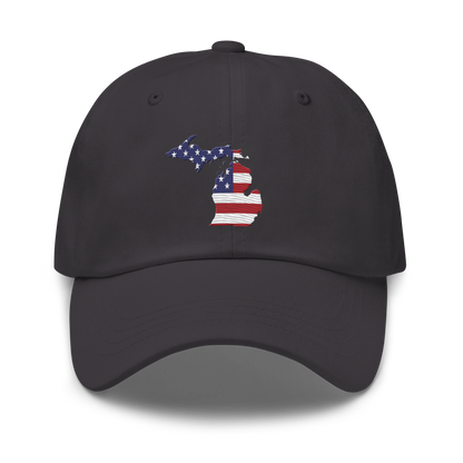 State of Michigan Dad Hat (w/ USA Flag Outline)