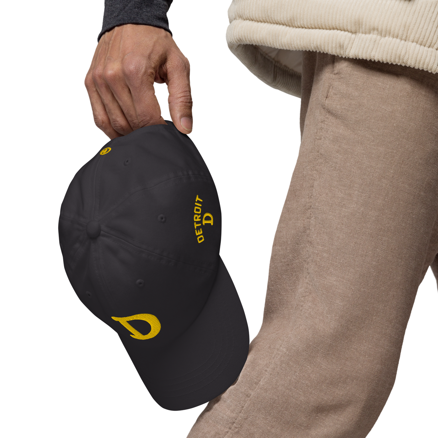 Detroit 'Old French D' Dad Hat (w/ Side Design) | Gold Embroidery