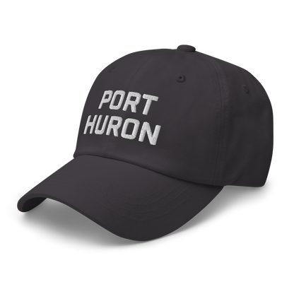 'Port Huron' Dad Hat | White/Black Embroidey