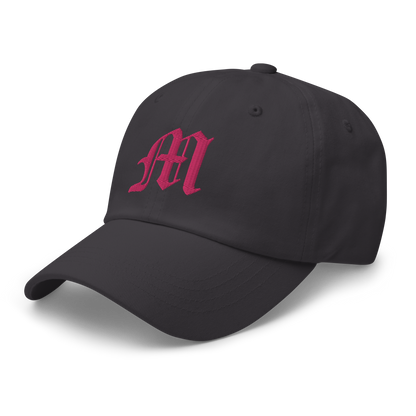 Old English 'M' Dad Hat (w/ 'Michigan' Back Design) | Pink Embroidery