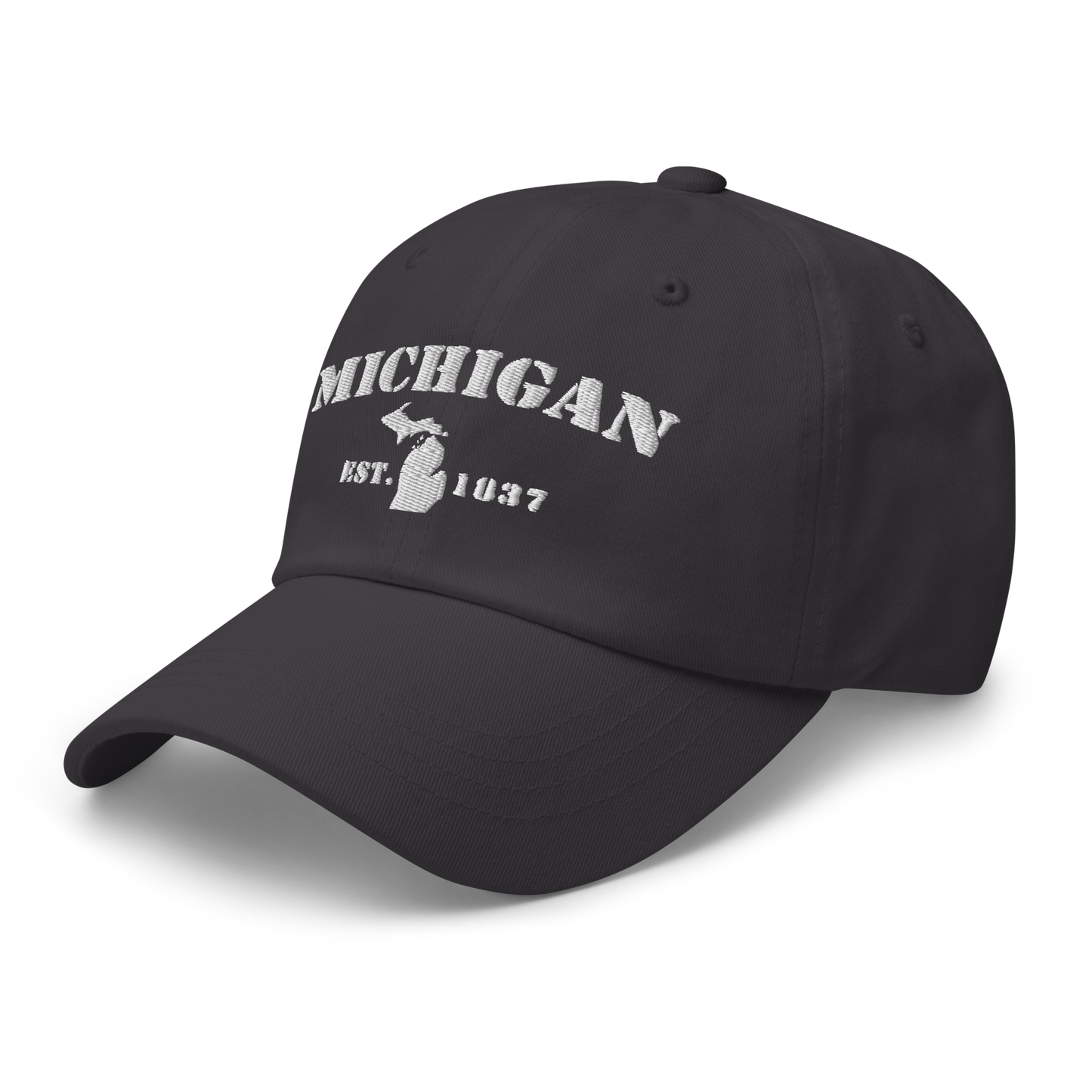 'Michigan EST 1837' Dad Hat (Army Font)