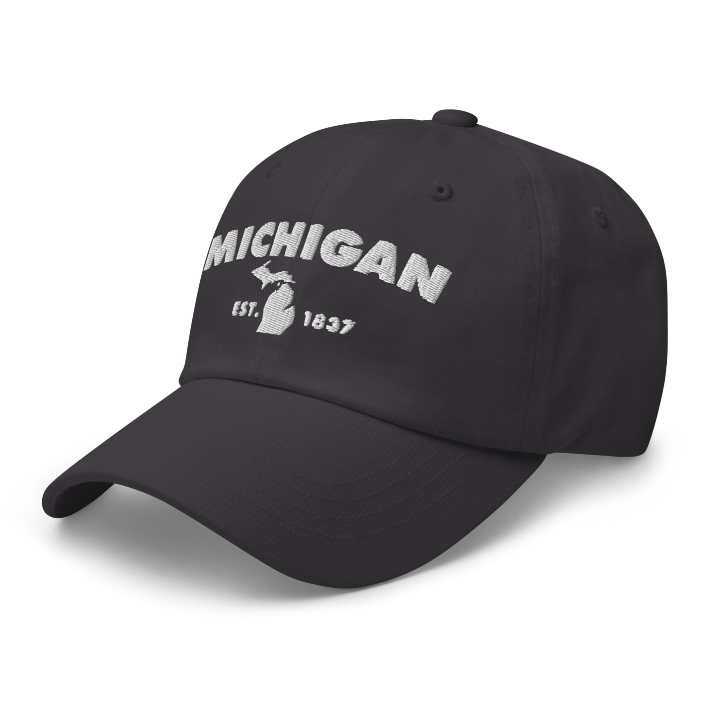 'Michigan EST 1837' Dad Hat (Geometric Sans Font)