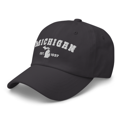 'Michigan EST 1837' Dad Hat (Western Font)