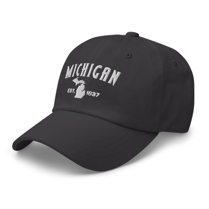 'Michigan EST 1837' Dad Hat (Vicious Mustelid Font)