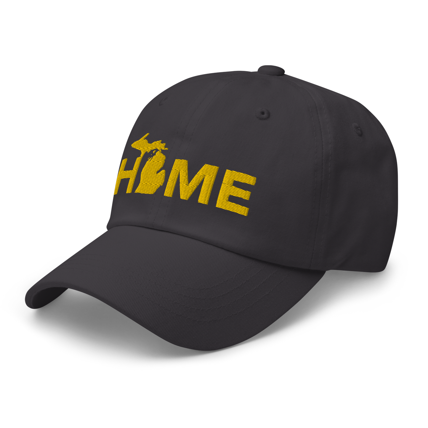 Michigan 'Home' Dad Hat (Geometric Sans Font) | Gold Embroidery