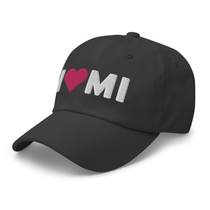 Michigan 'I ❤️ MI' Dad Hat (Rounded Swiss Font)