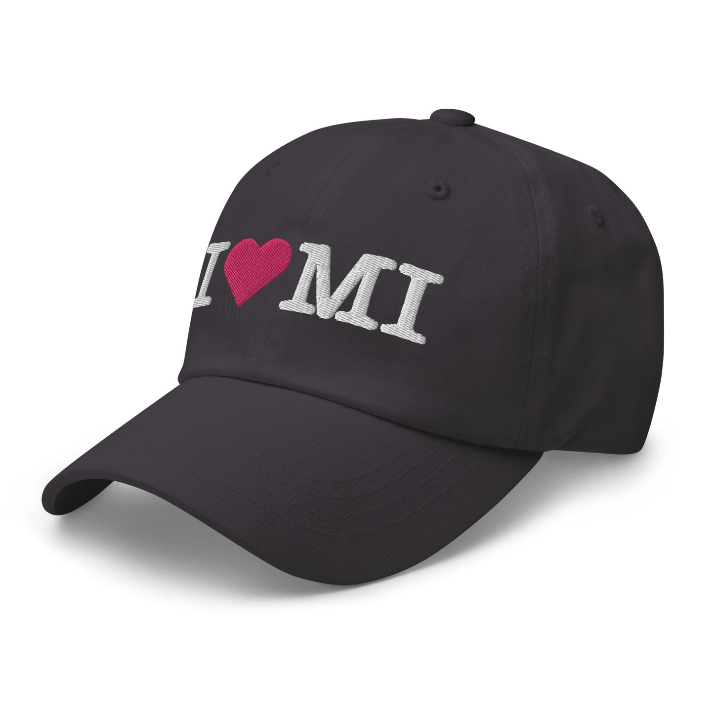 Michigan 'I ❤️ MI' Dad Hat (Typewriter Font)