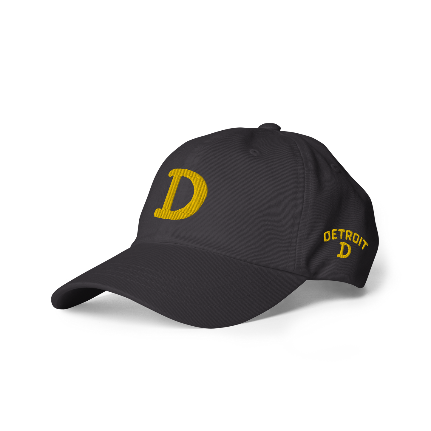 Detroit 'Old French D' Dad Hat (w/ Side Design) | Gold Embroidery