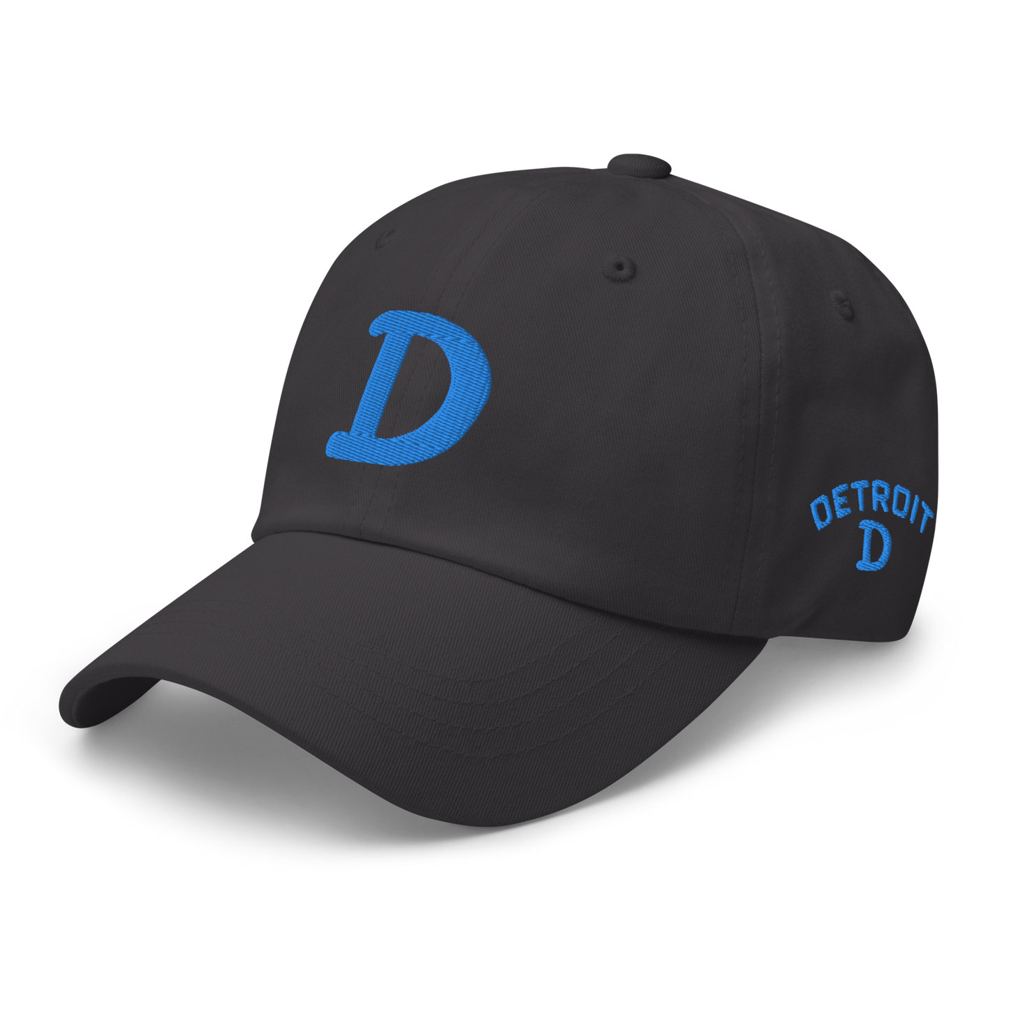 Detroit 'Old French D' Dad Hat (w/ Side Design) | Azure Embroidery