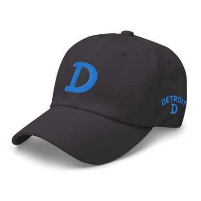 Detroit 'Old French D' Dad Hat (w/ Side Design) | Azure Embroidery