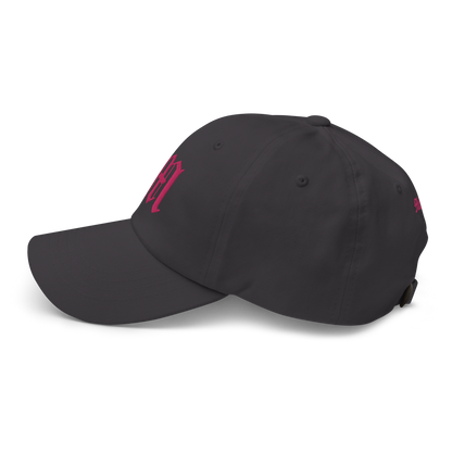 Old English 'M' Dad Hat (w/ 'Michigan' Back Design) | Pink Embroidery