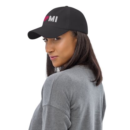 Michigan 'I ❤️ MI' Dad Hat (Rounded Swiss Font)