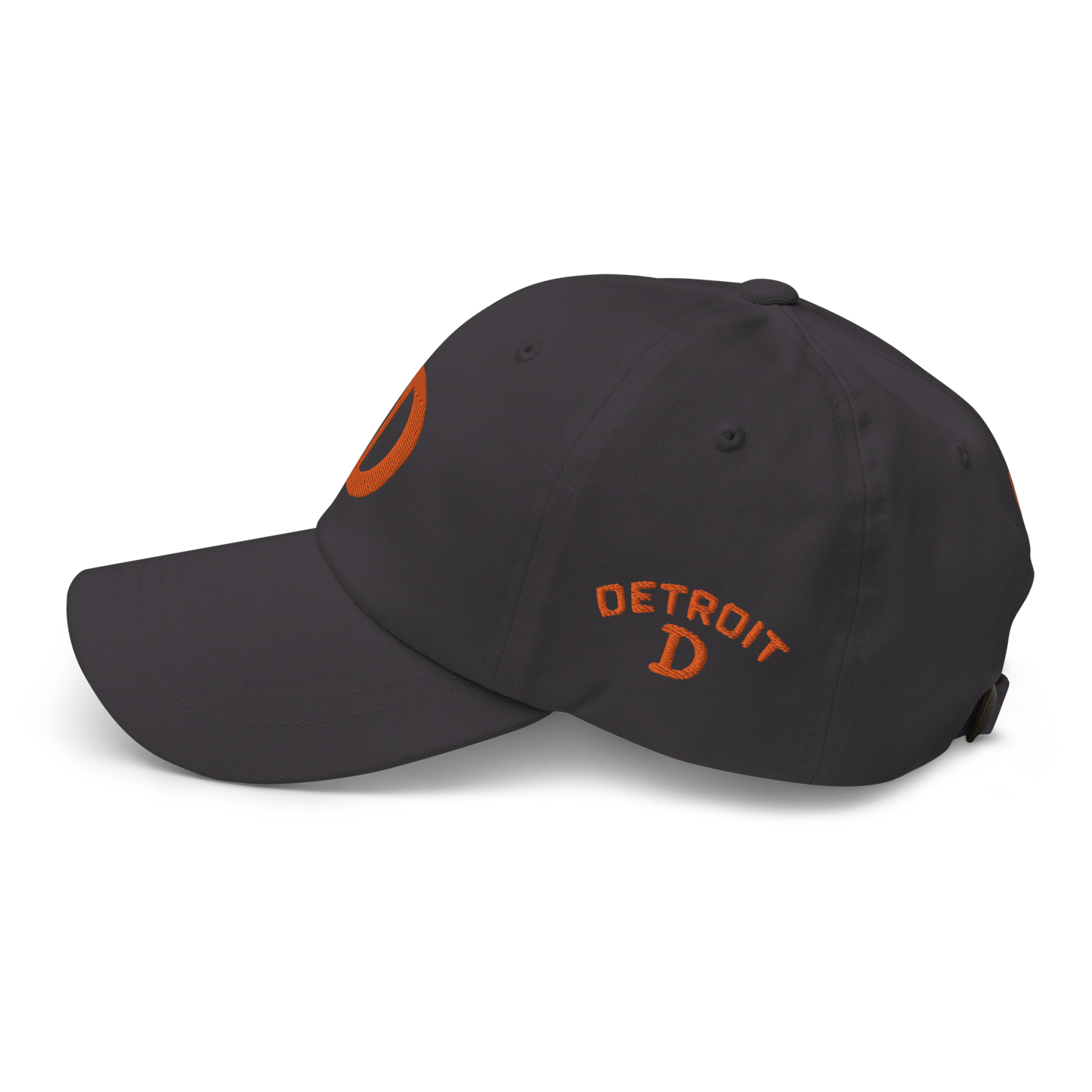 Detroit 'Old French D' Dad Hat (w/ Side Design) | Orange Embroidery